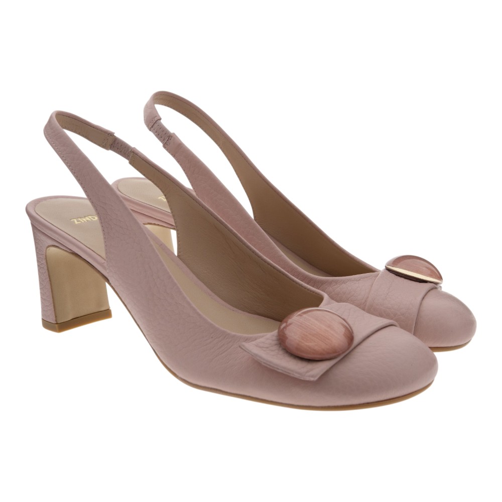 Zapato destalonado rosa boda tacón Zinda 3467