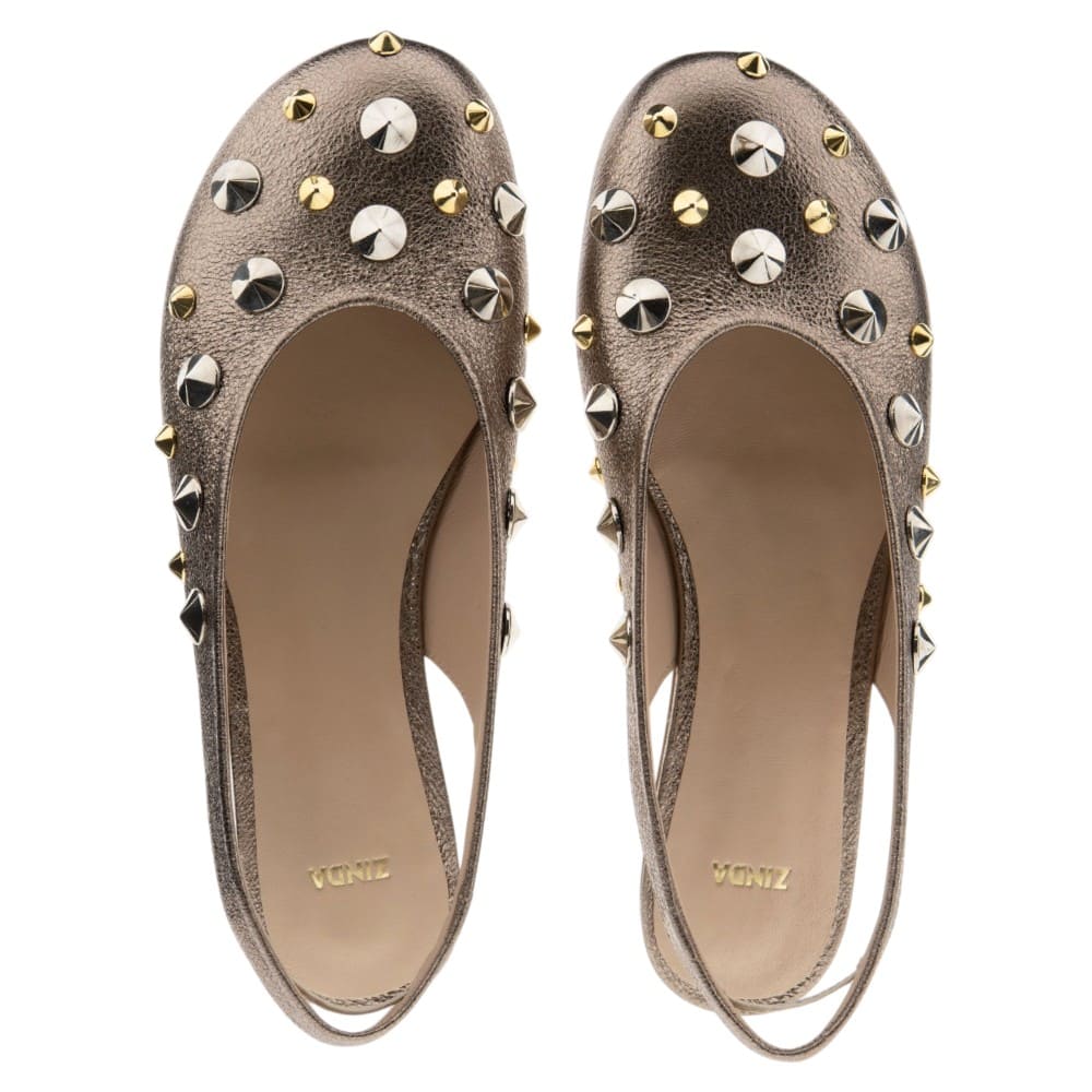 Bailarinas destalonadas tachuelas Zinda en bronce foto 2