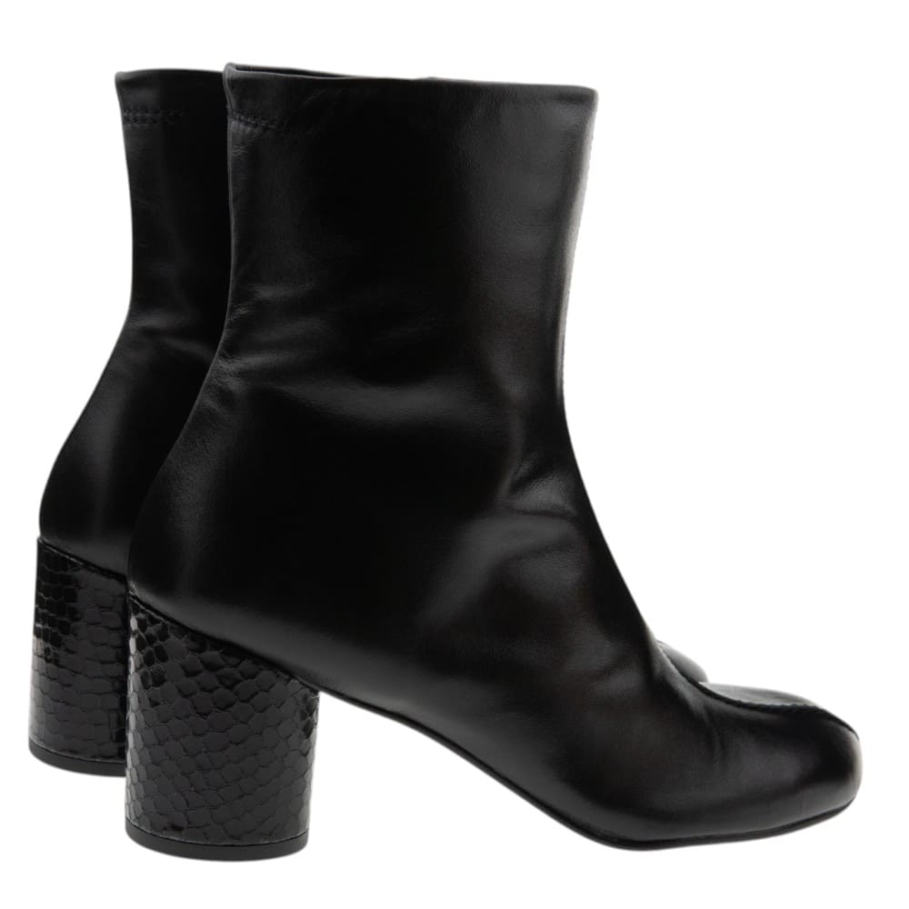 Botines negros piel tacón ancho serpiente Zinda foto 4