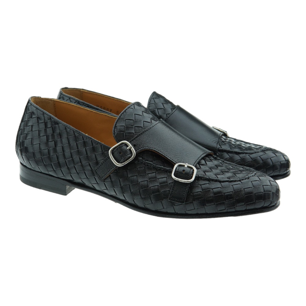 Zapatos Monk Hebillas Trenzado Calce Hombre 561