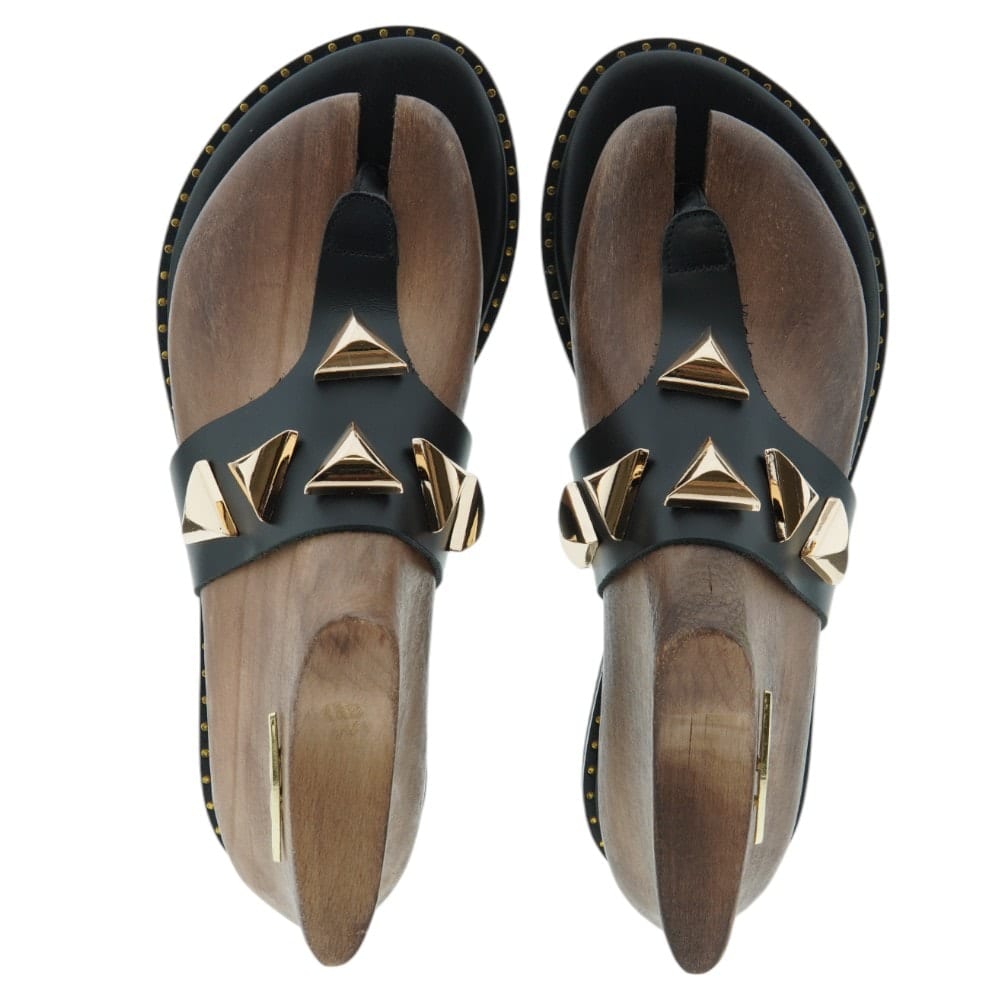 Sandalias Dedo Caryatis Tachuelas Doradas | Gallery Carrile foto 2