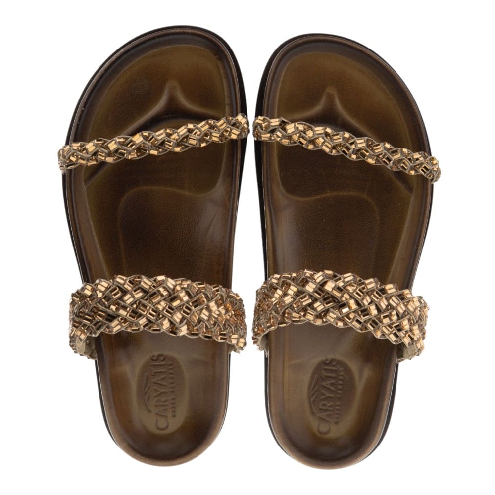 Sandalias griegas anatomicas tiras Caryatis mujer foto 2