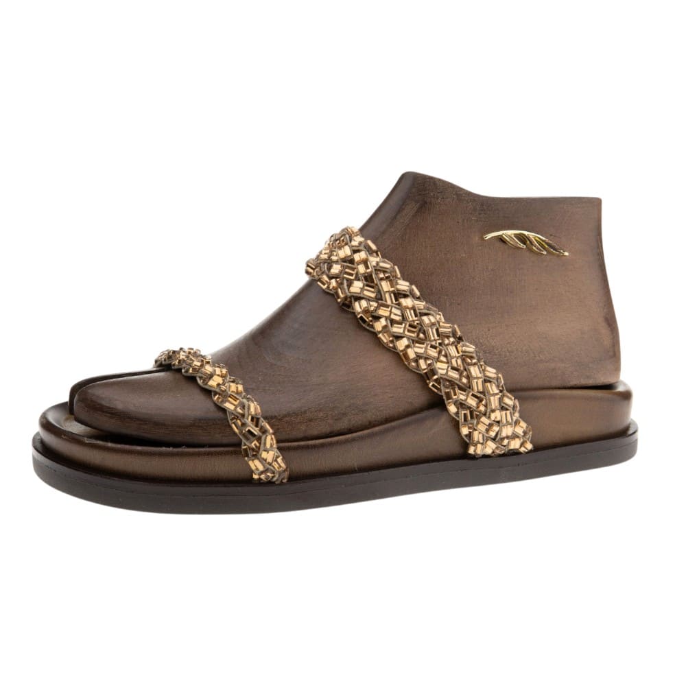 Sandalias griegas anatomicas tiras Caryatis mujer foto 3