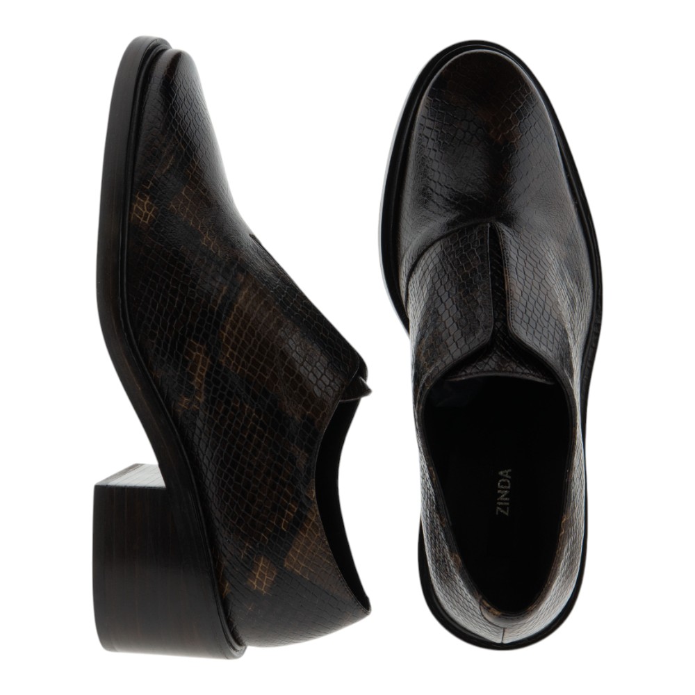 Blucher piel marrón tacón para mujer | Elegancia Zinda foto 2