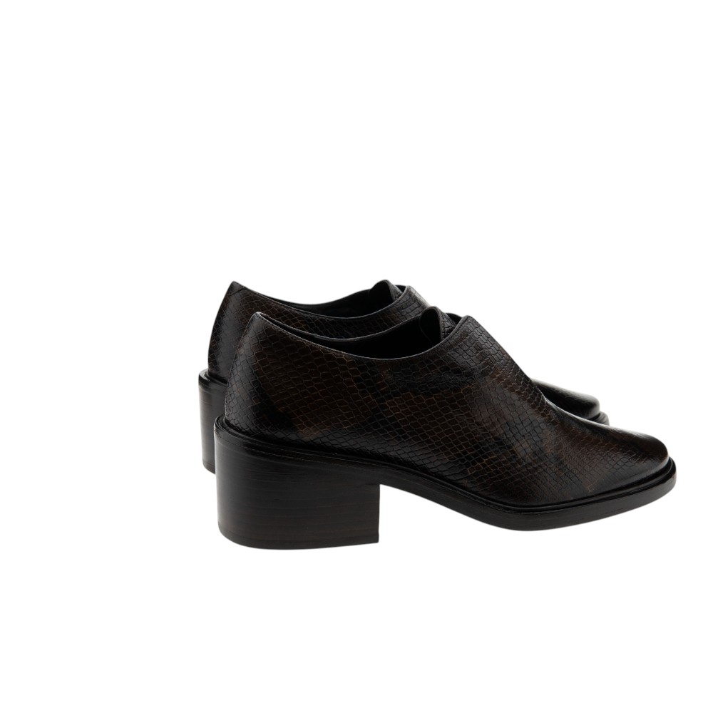 Blucher piel marrón tacón para mujer | Elegancia Zinda foto 4