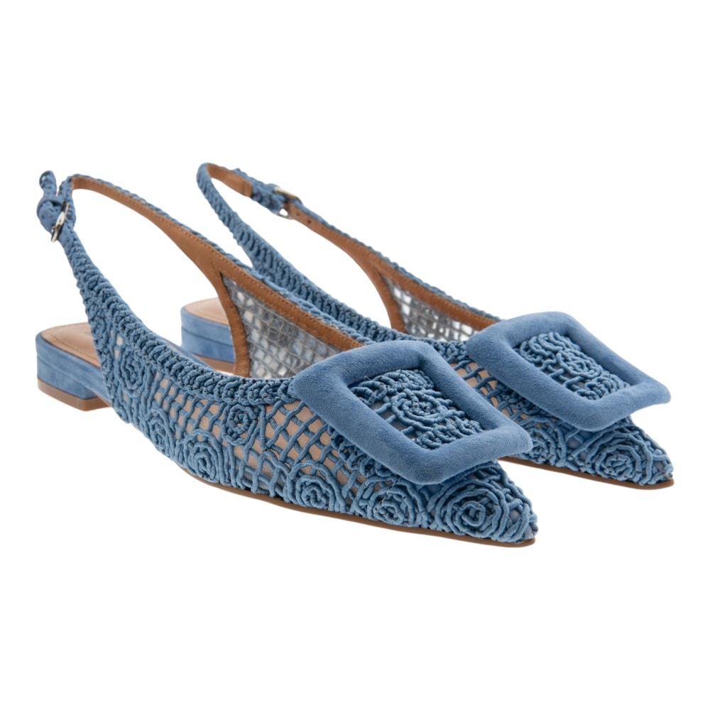 Bailarina punta fina mujer crochet azul Bibi Lou Dalila