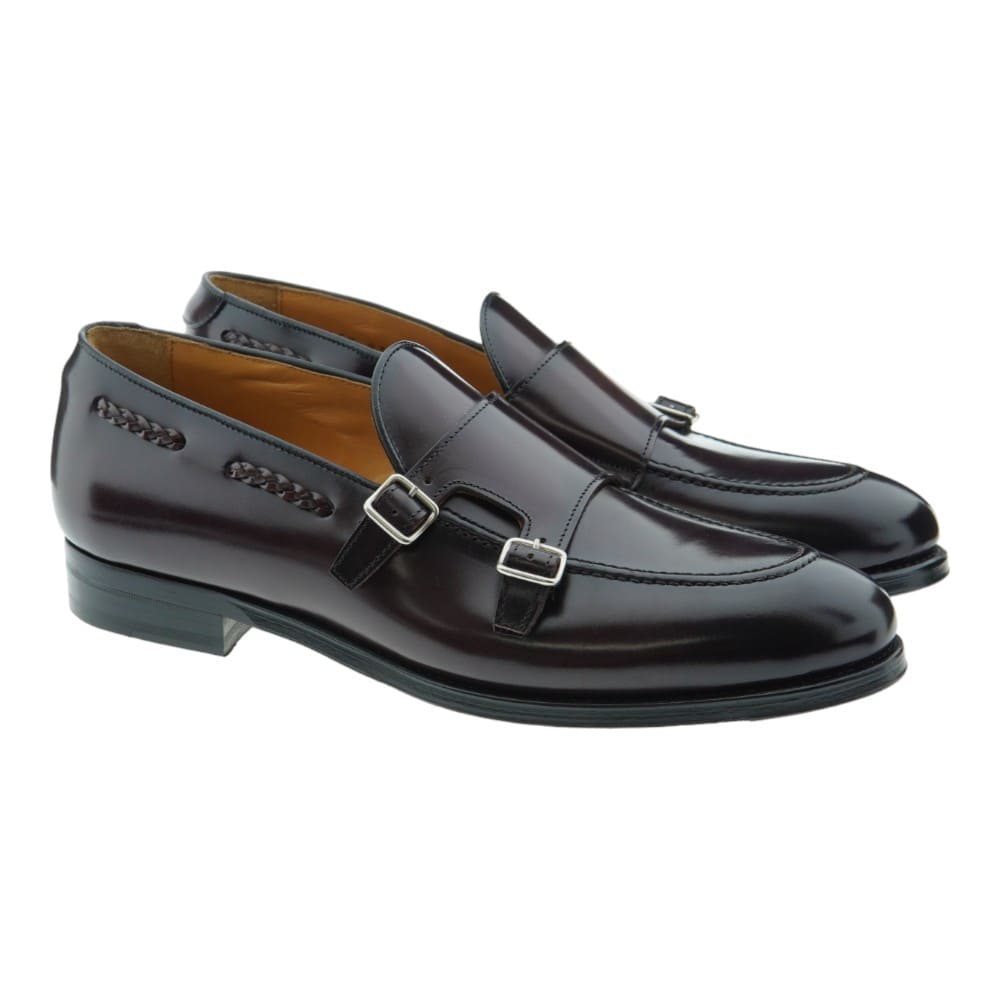 Zapato Monk doble hebilla piel brillante Calce 938