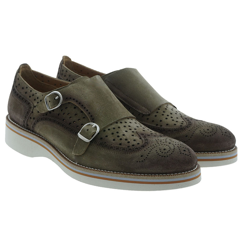 Blucher doble hebilla piel de ante troquelada Calce 949