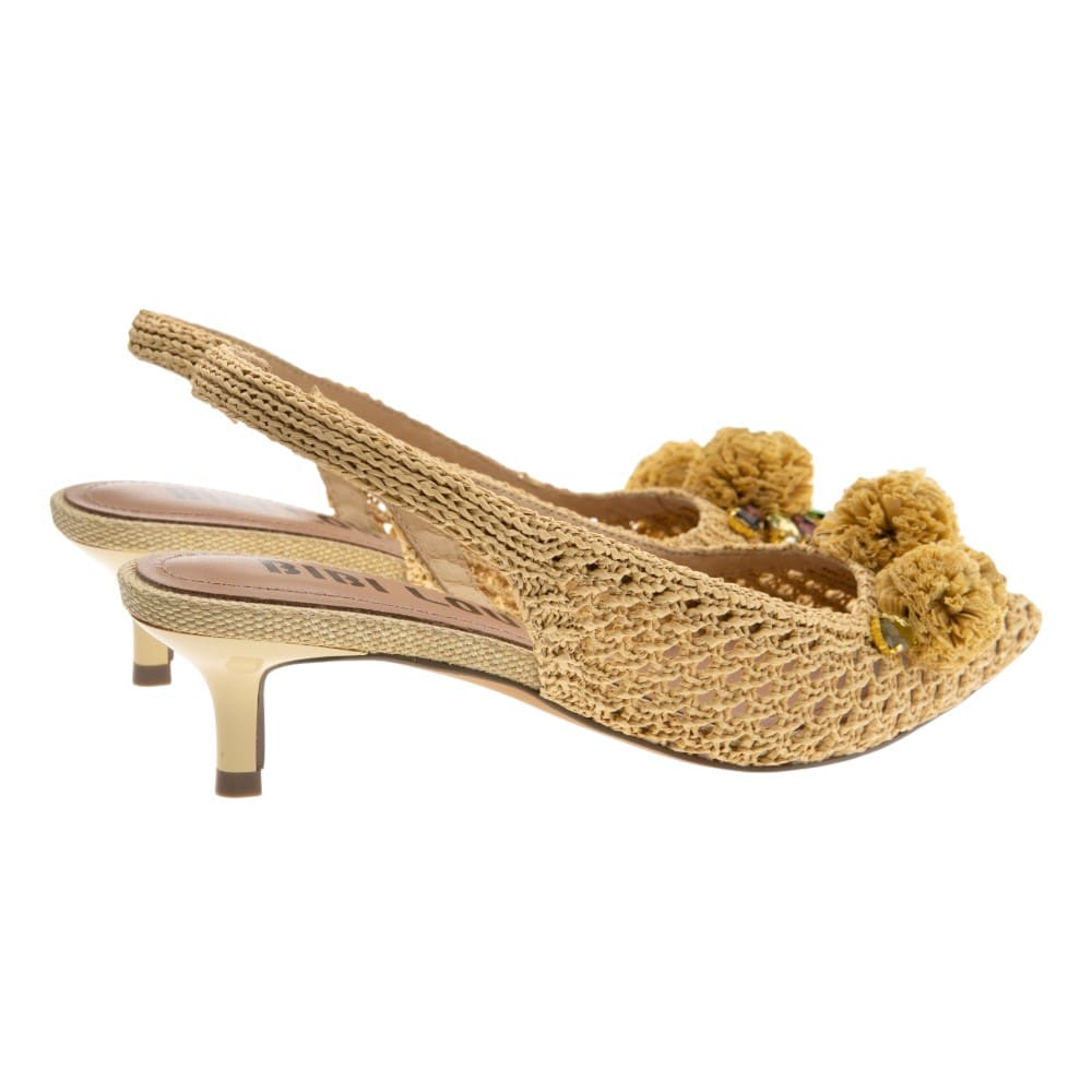 Zapato destalonado rafia piedras Bibilou en beige foto 4