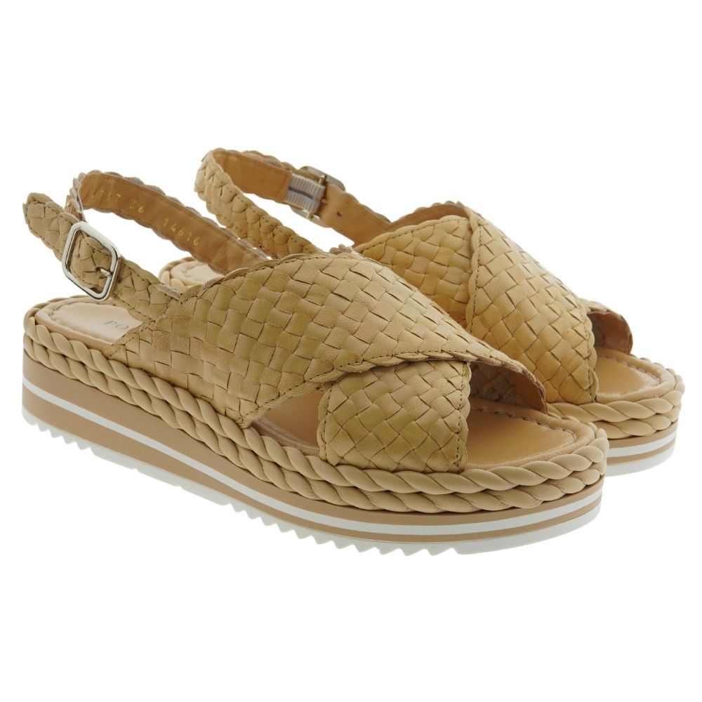Sandalias mujer cuña piel trenzada Pons Quintana 9797.T00