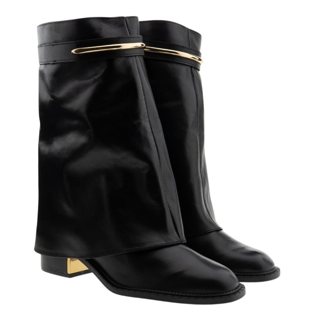 Botas negras tacón ancho caña polaina Arezzo A137340008