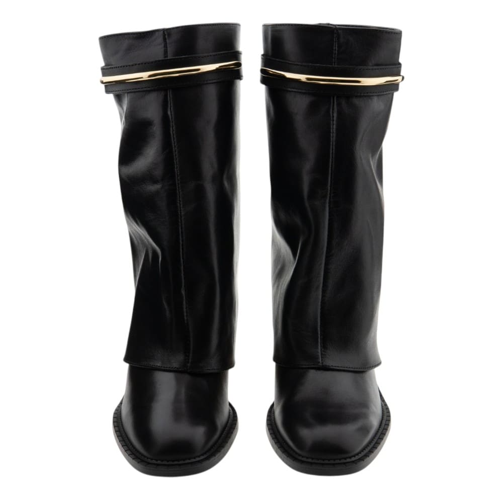 Botas negras tacón ancho caña polaina Arezzo foto 2