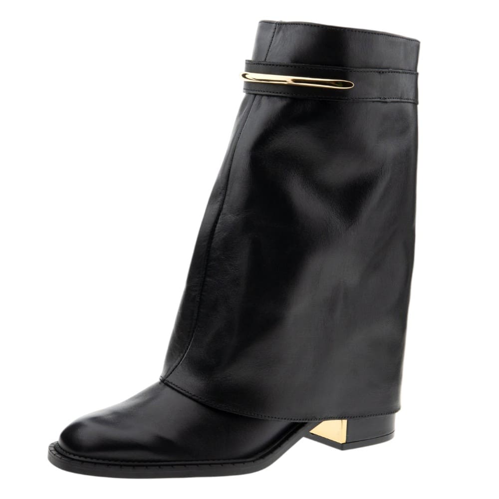 Botas negras tacón ancho caña polaina Arezzo foto 3