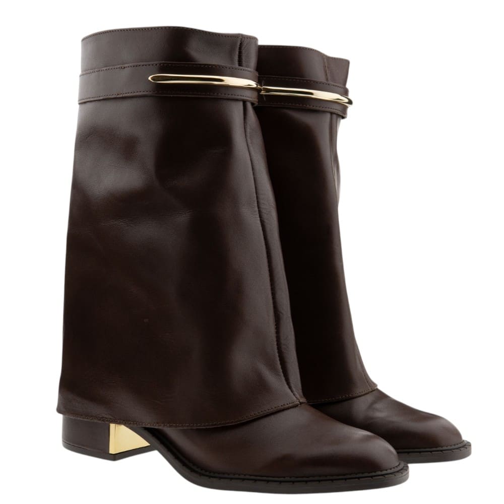Botas marrones tacón caña superpuesta Arezzo A137340008