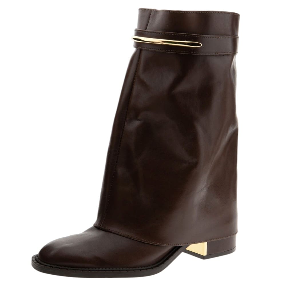 Botas marrones tacón caña superpuesta Arezzo foto 3