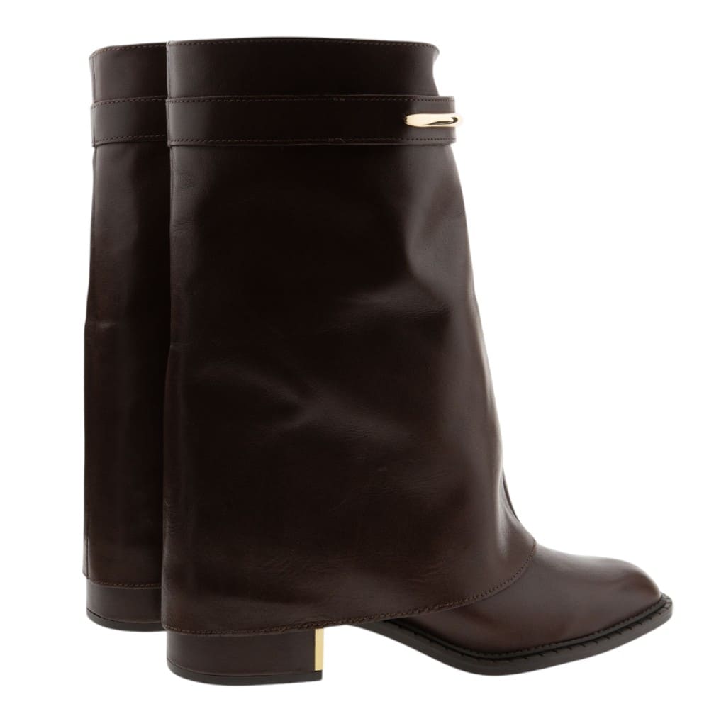 Botas marrones tacón caña superpuesta Arezzo foto 4