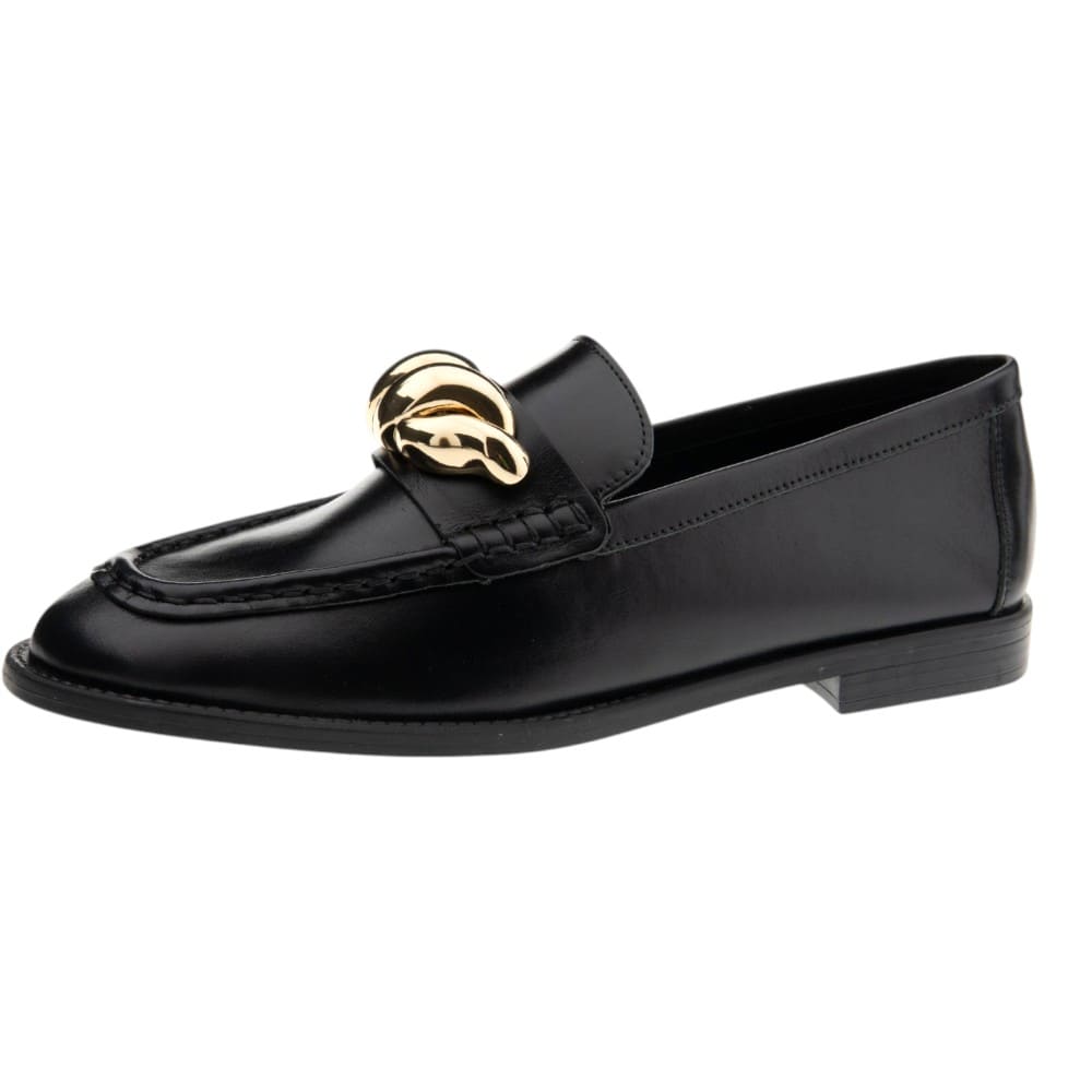 Mocasines mujer piel negros adorno Arezzo foto 3