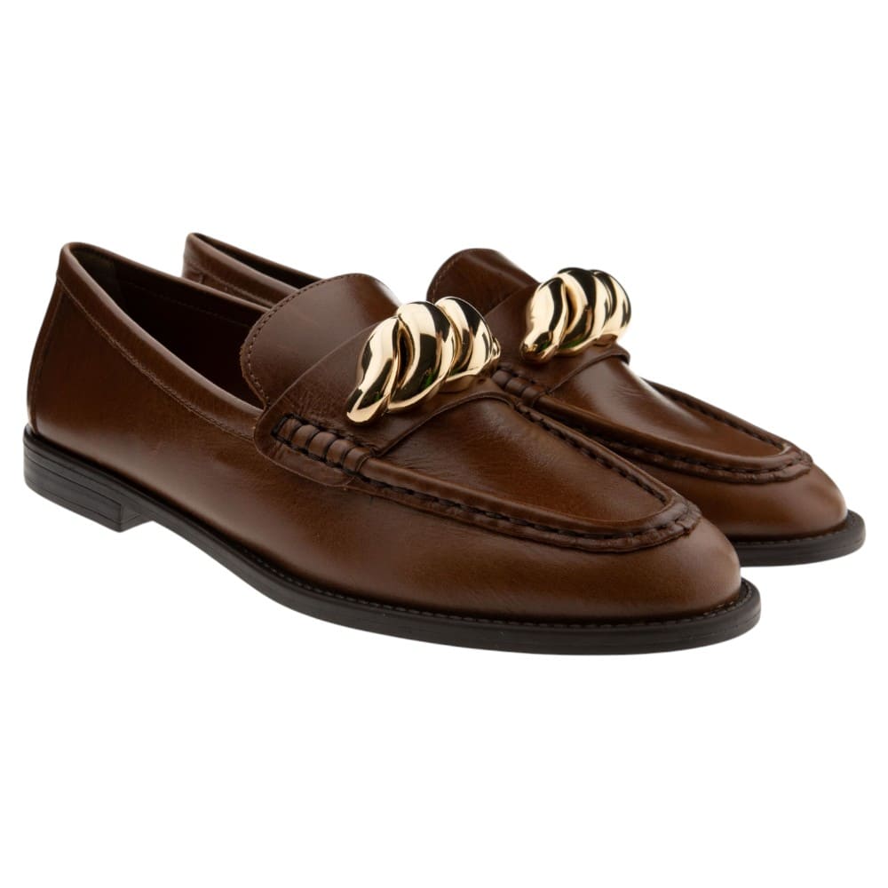 Mocasines marrones adorno dorado Arezzo A13783002