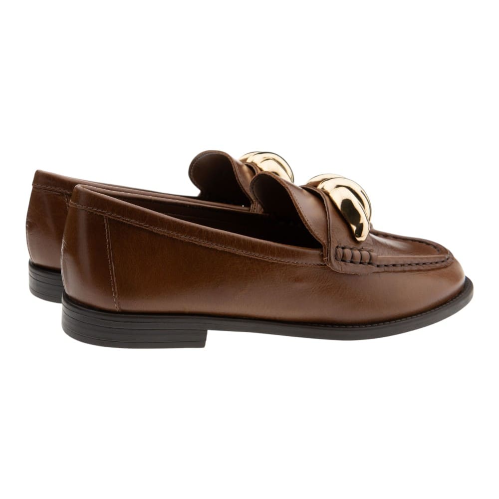 Mocasines marrones adorno dorado Arezzo mujer foto 4
