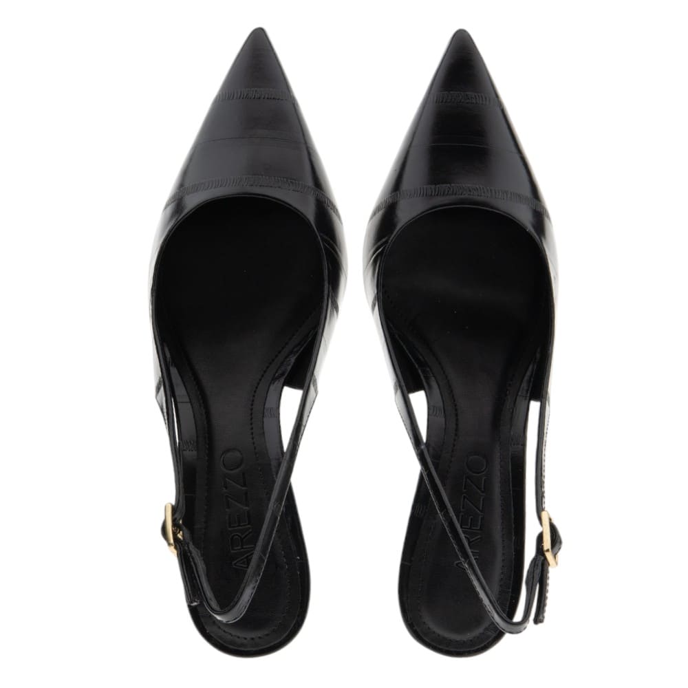 Zapatos destalonados negros piel Arezzo foto 2