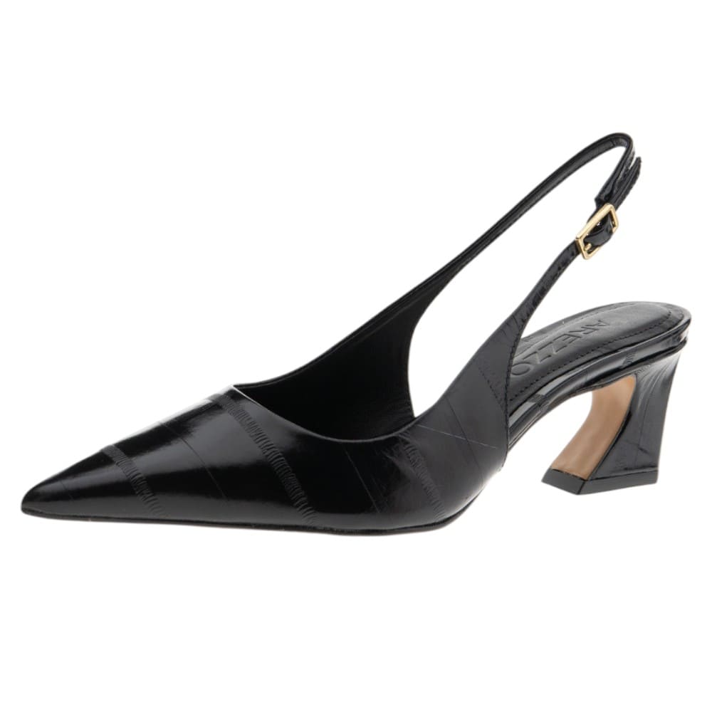 Zapatos destalonados negros piel Arezzo foto 3