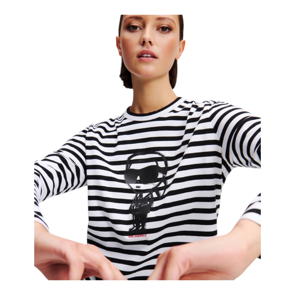 Camiseta Mujer Karl Lagerfeld Rayas – Estilo Chic y Sofisticado foto 3