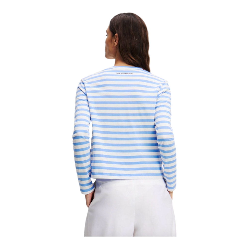 Camiseta Mujer Karl Lagerfeld Rayas – Estilo Chic y Sofisticado foto 3