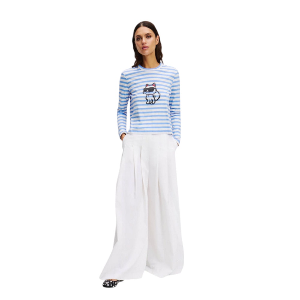 Camiseta Mujer Karl Lagerfeld Rayas – Estilo Chic y Sofisticado foto 4