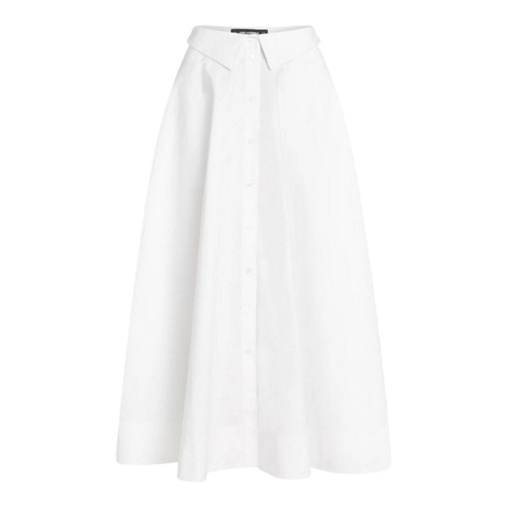 Falda Blanca Larga Cuello Camisa Karl Lagerfeld A2W12005