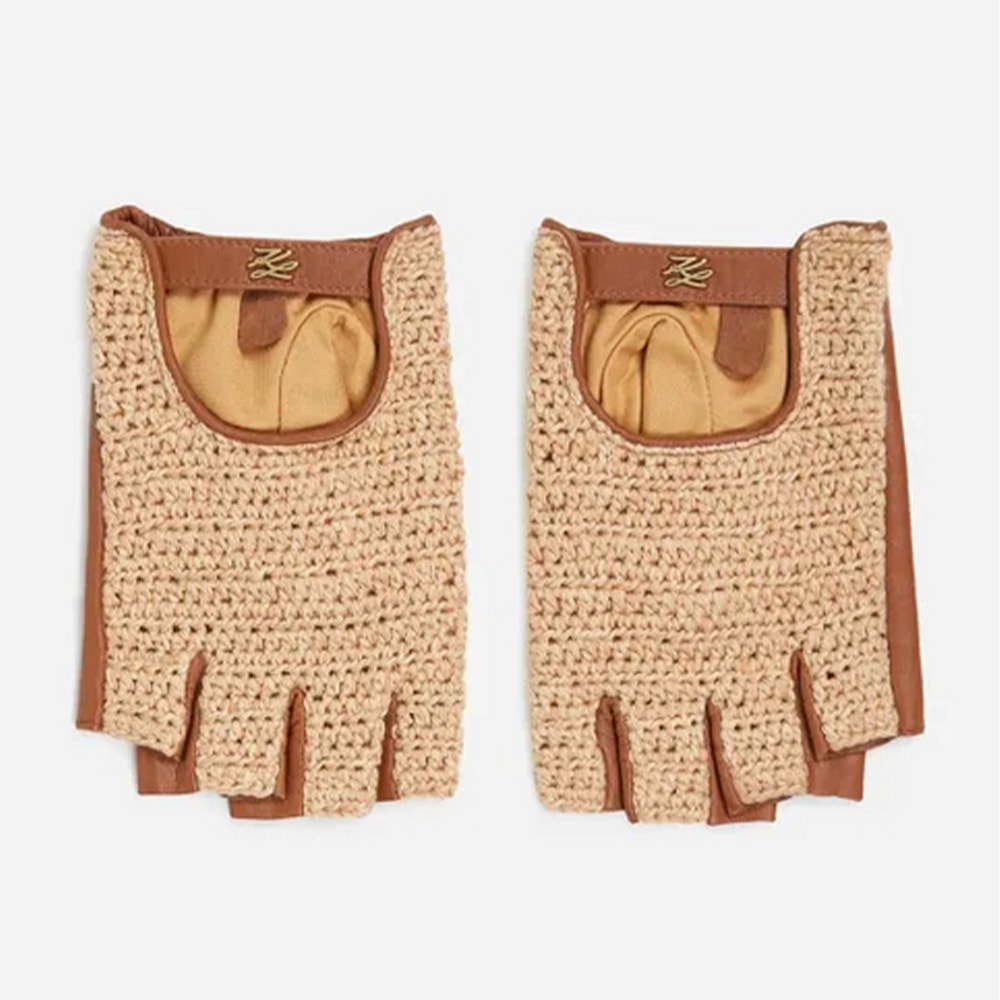 Mitones crochet piel beige Karl Lagerfeld A2W33005