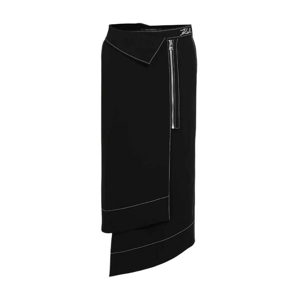 Falda negra cremallera Karl Lagerfeld A3W12020