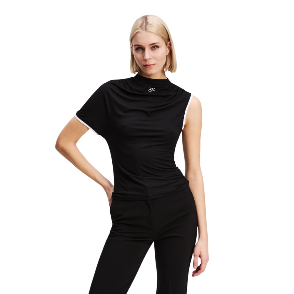 Top negro manga asimétrica Karl Lagerfeld A3W17006