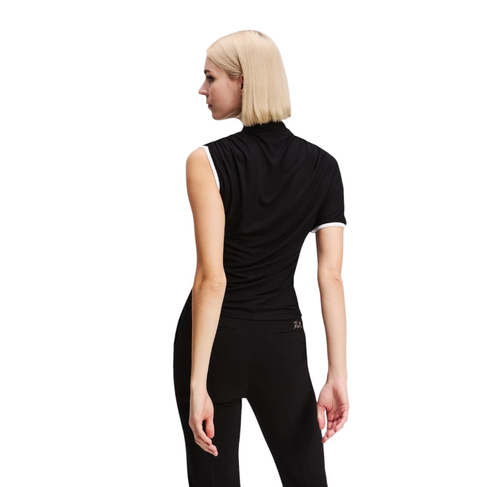 Camiseta solo una manga asimétrica negra Karl Lagerfeld | Gallery Carrilé foto 2