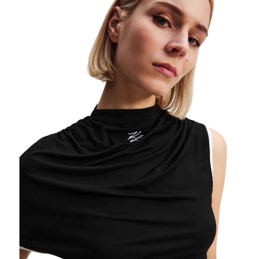 Camiseta solo una manga asimétrica negra Karl Lagerfeld | Gallery Carrilé foto 4