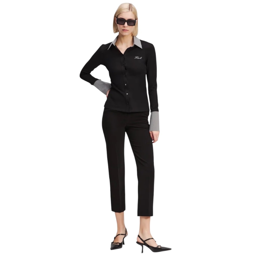 Blusa negra mujer entallada Karl Lagerfeld | Gallery Carrilé foto 3
