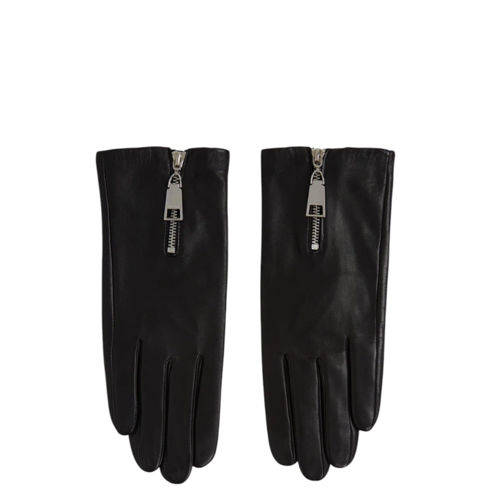 Guantes piel negros cremallera Karl Lagerfeld A3W3033