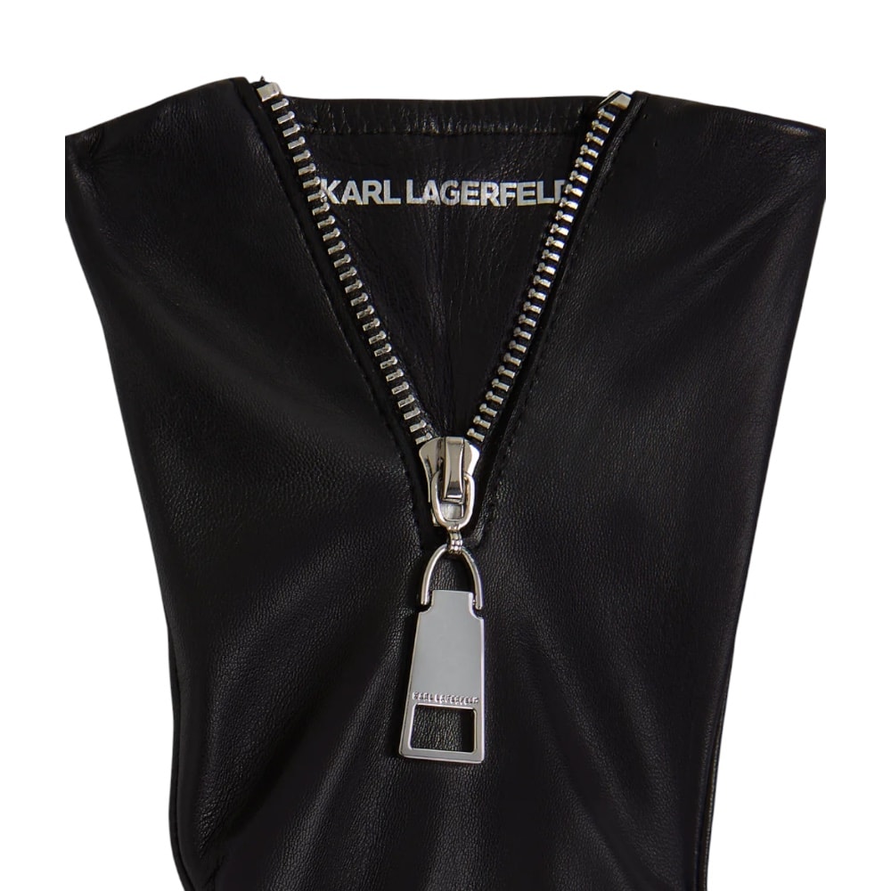 Guantes negros cremallera cuero Karl Lagerfeld | Gallery Carrilé foto 4