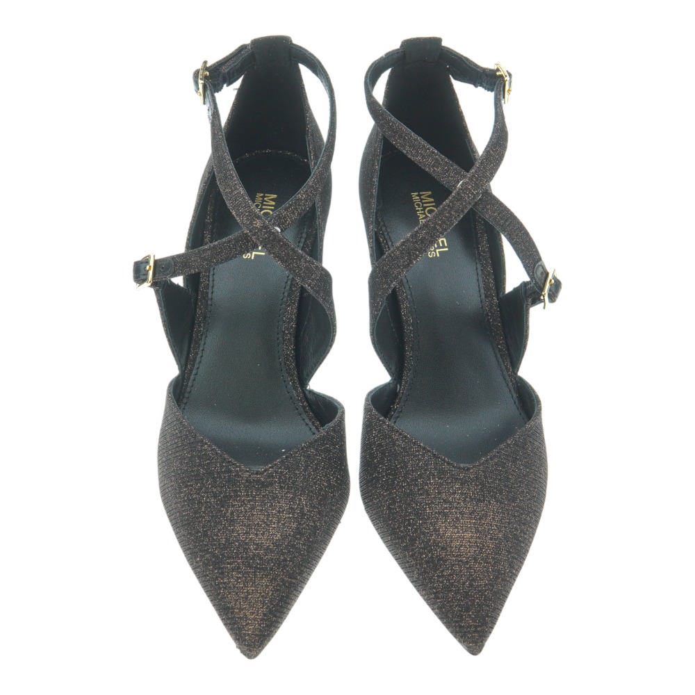 Sandalia de tacón cruzada brillo Michael Kors Adela Flex Pump foto 2