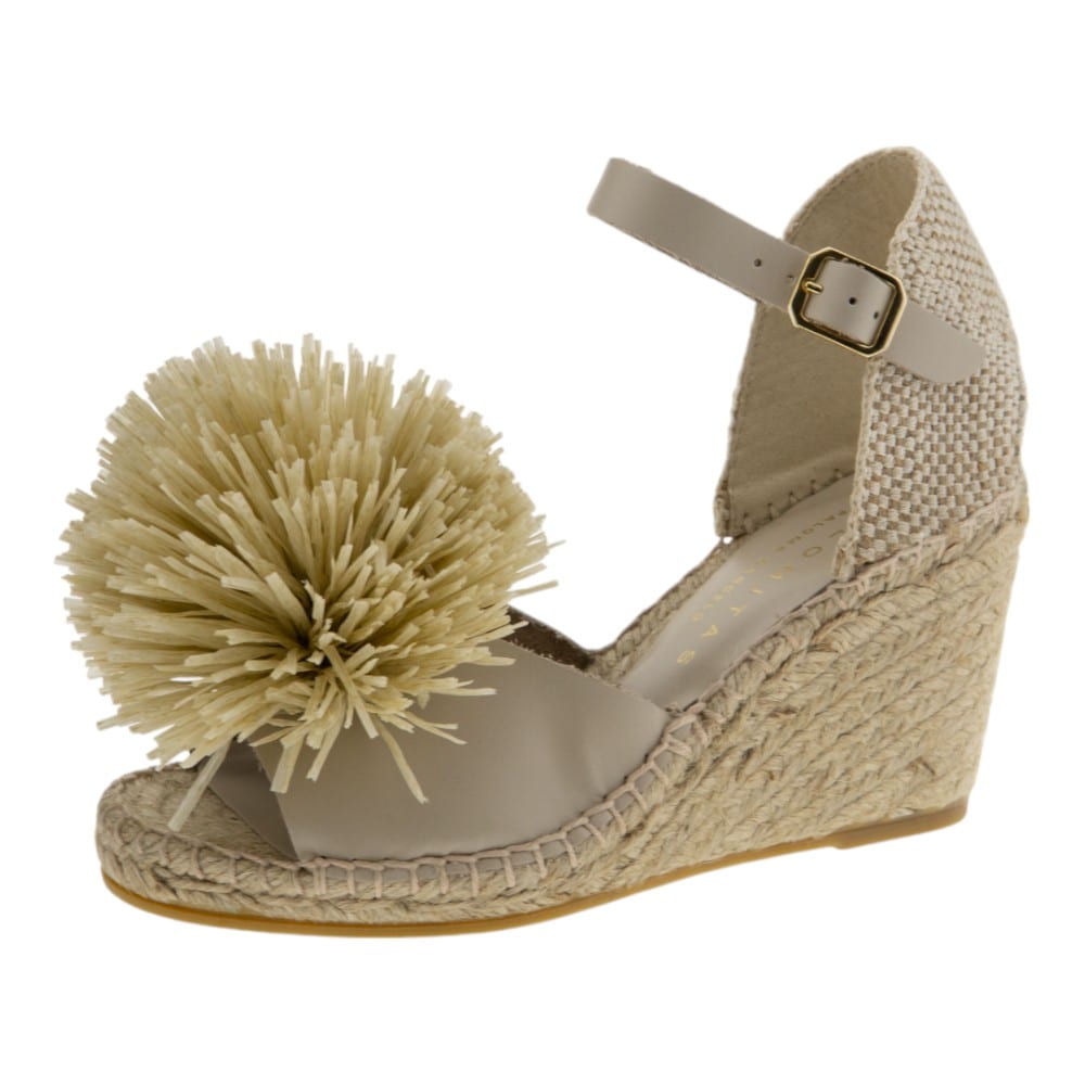 Alpargatas cuña mujer Palomitas beige – Diseño original y artesanal para verano foto 3