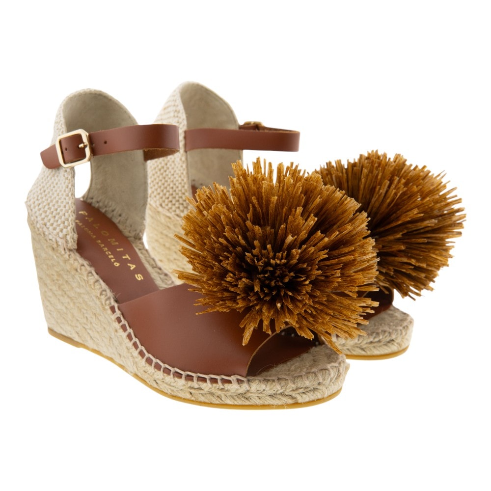 Alpargatas Mujer Floral Cuña Esparto Palomitas Aina