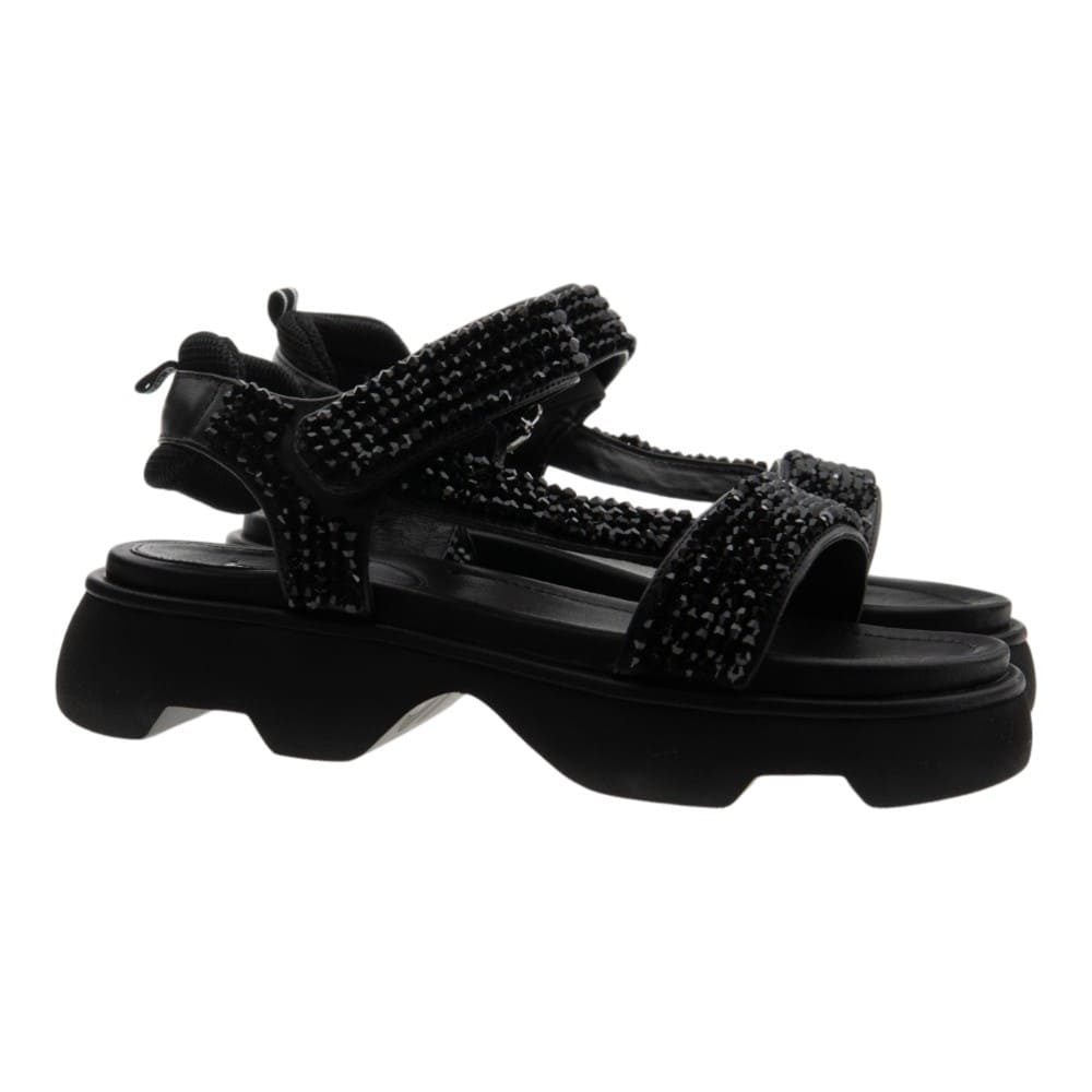 Sandalias negras anatómicas brillantes Jeannot AJ505