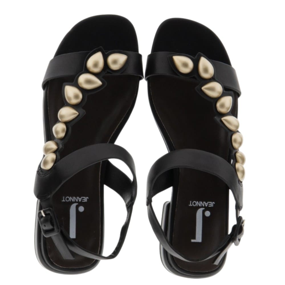 Sandalias planas Jeannot piel negras foto 2
