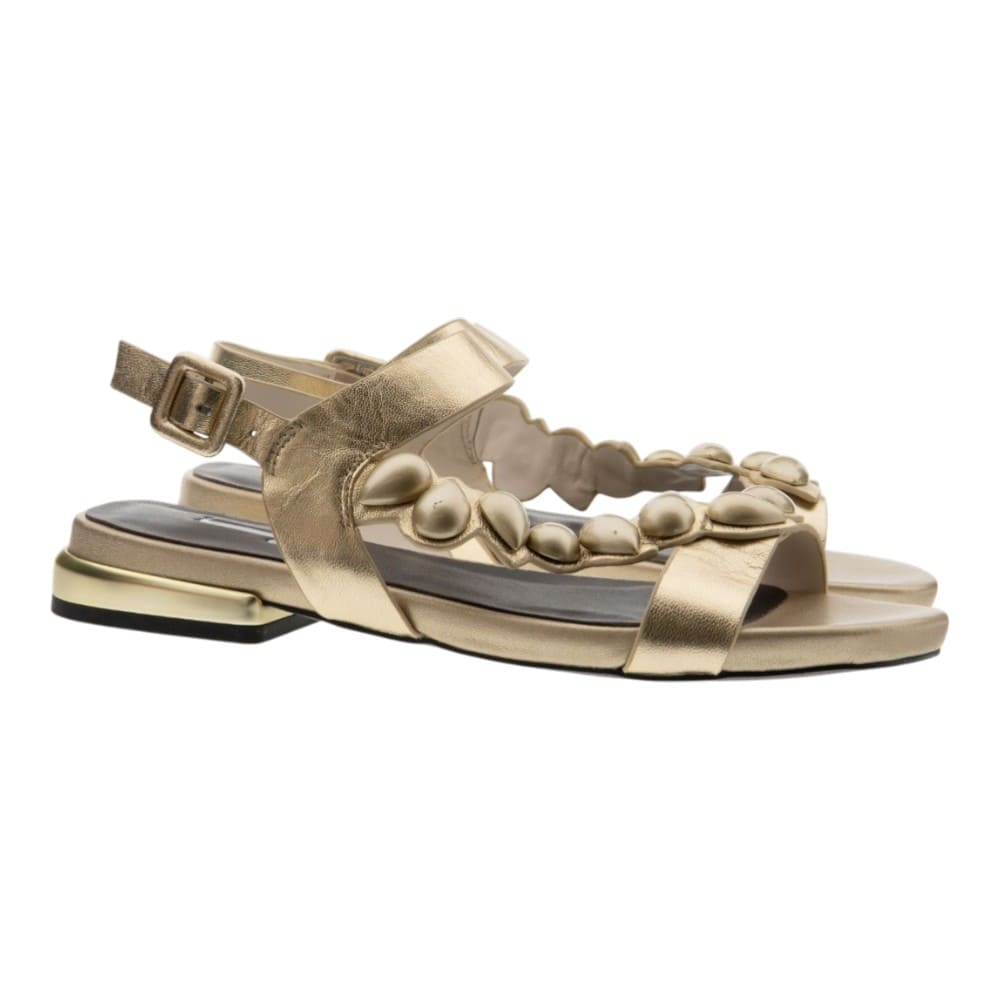 Sandalias planas doradas adornos Jeannot AJ542