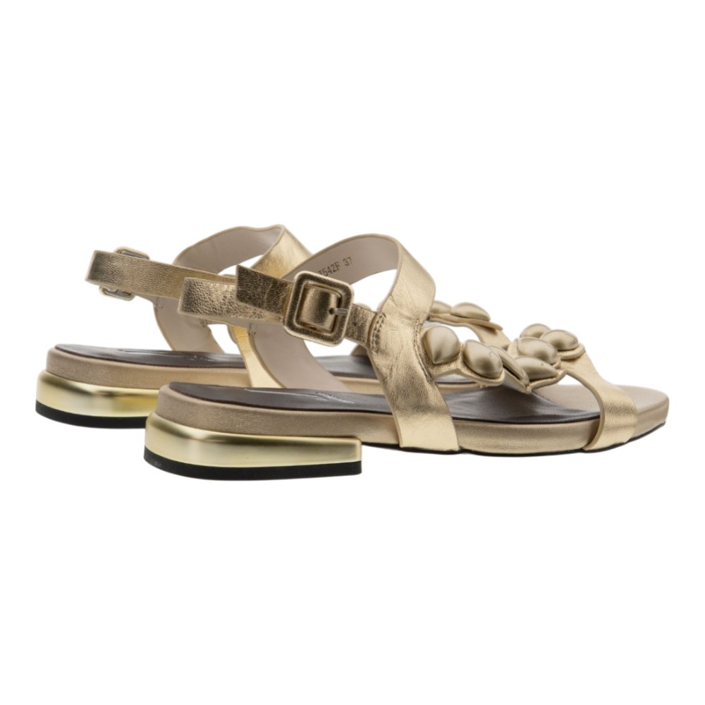 Sandalias planas doradas adornos Jeannot foto 4