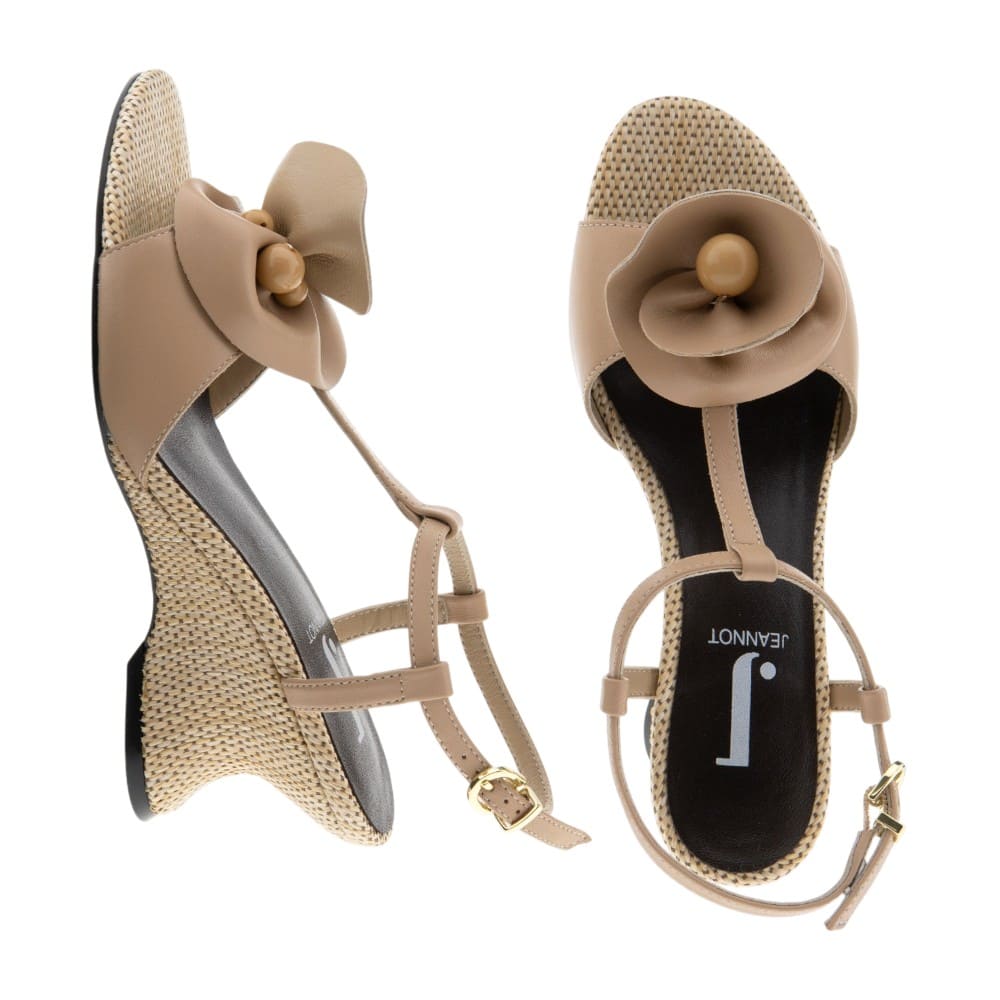 Sandalias beig tacón camelia Jeannot foto 2