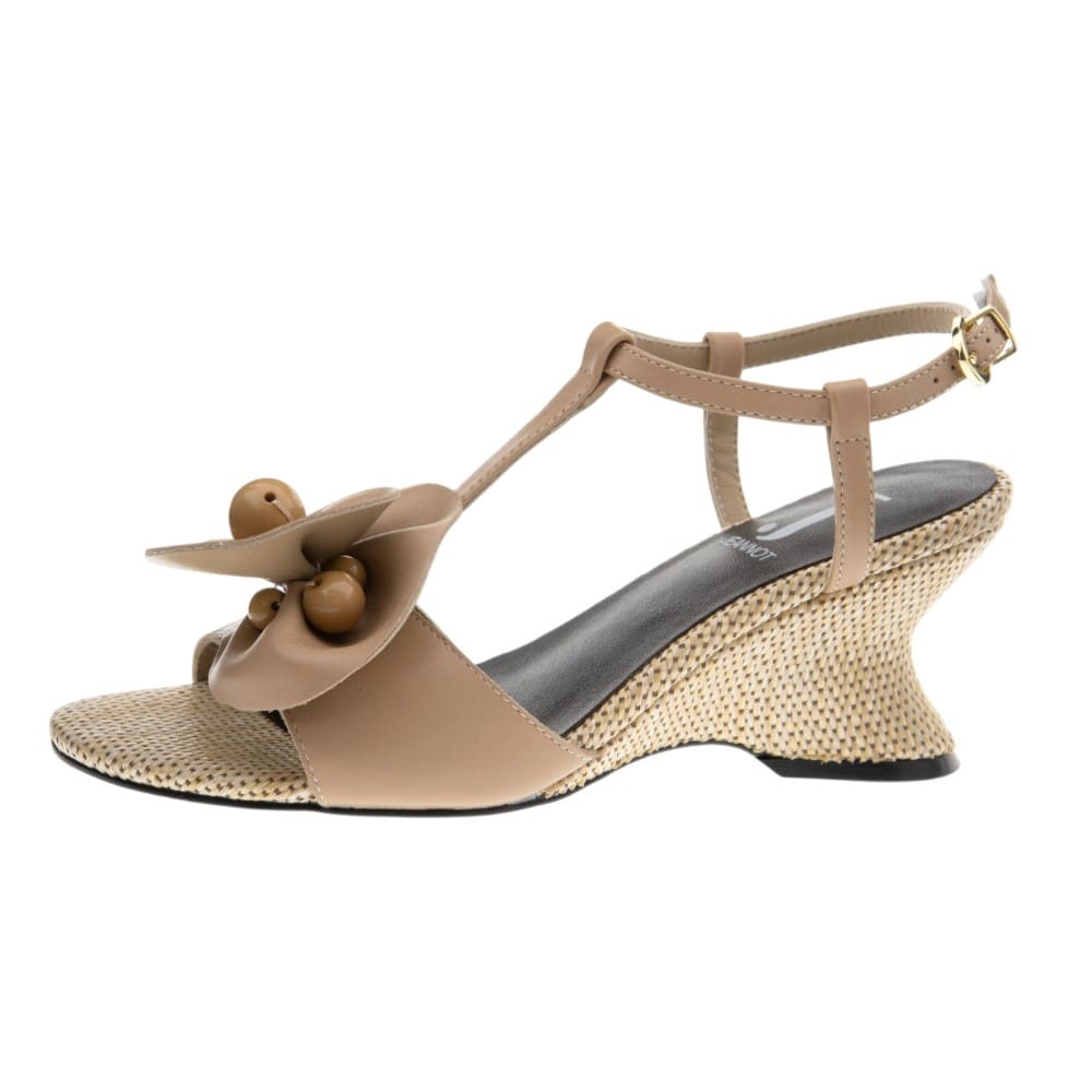 Sandalias beig tacón camelia Jeannot foto 3