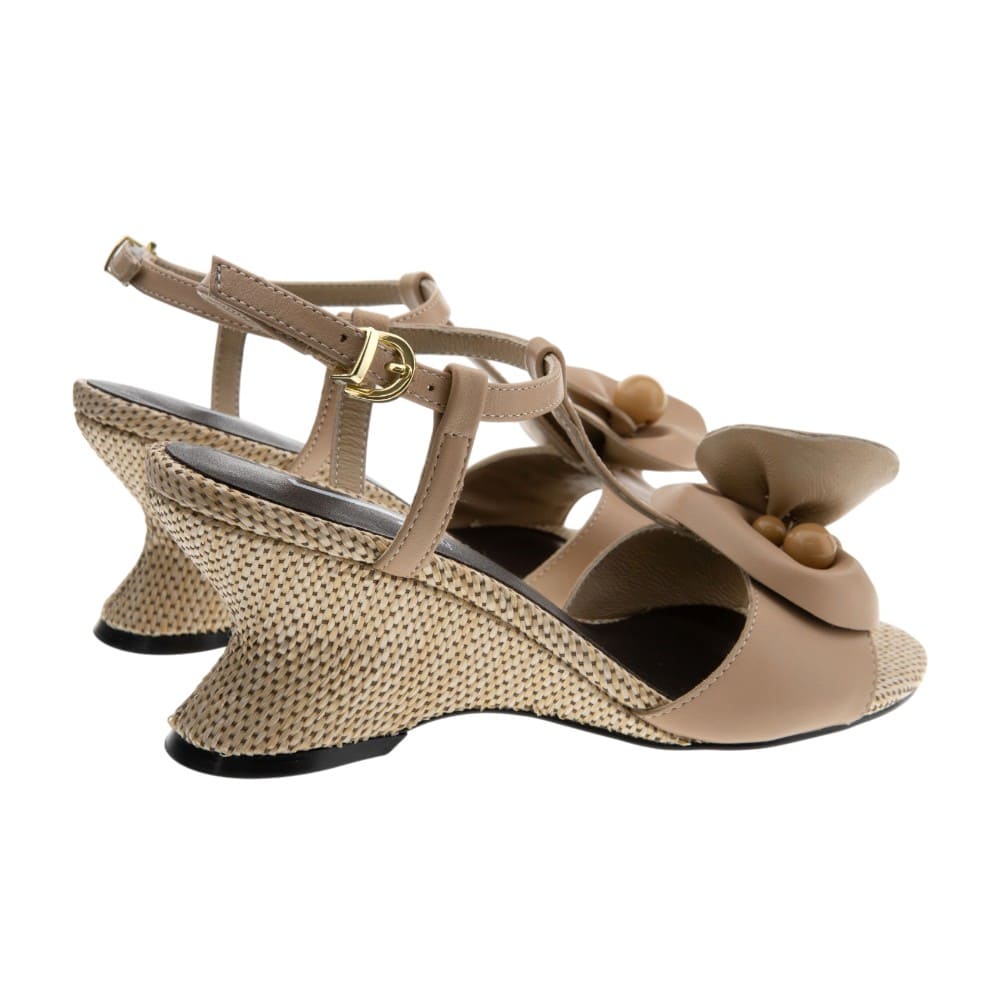 Sandalias beig tacón camelia Jeannot foto 4