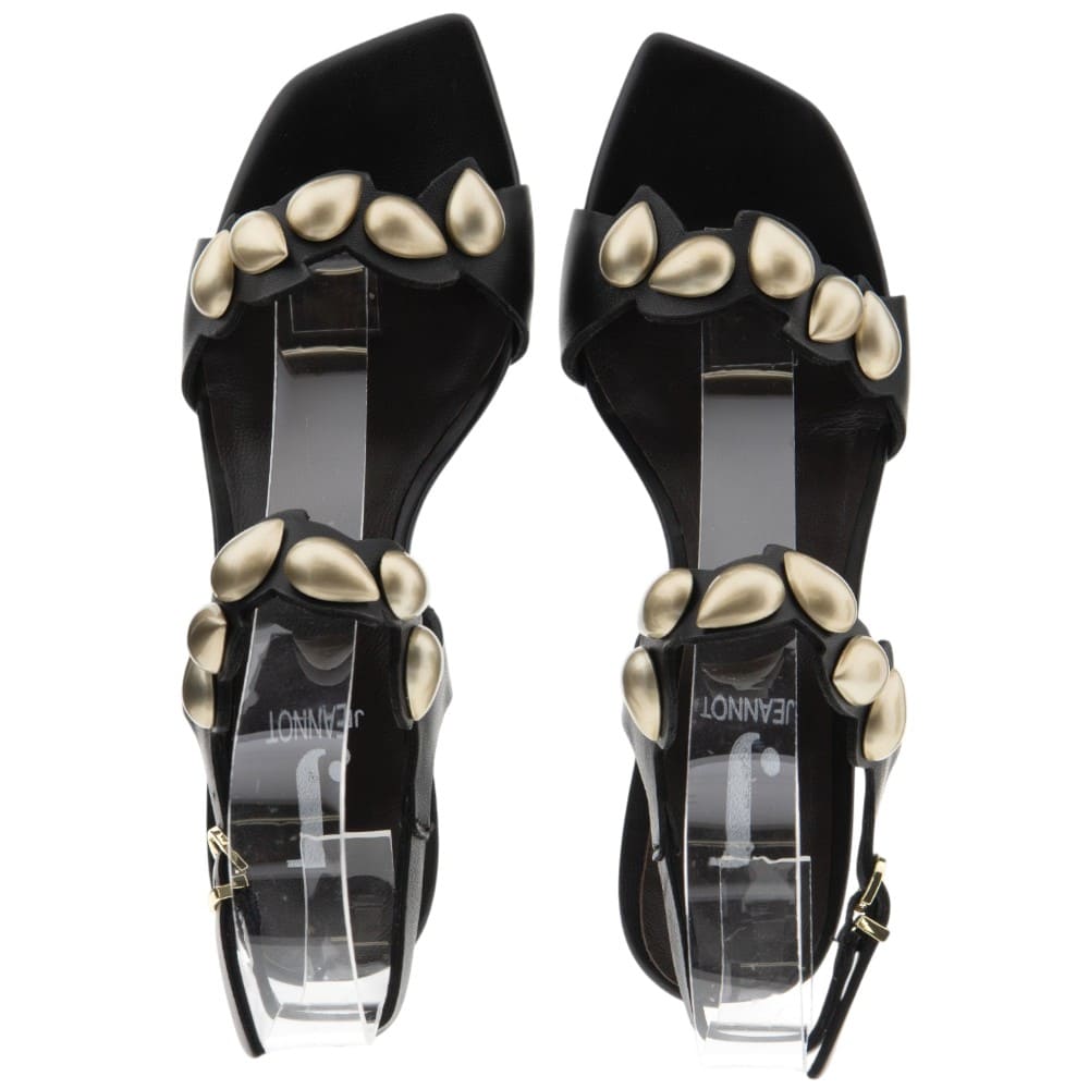 Sandalias negras de tacón con adornos Jeannot foto 2