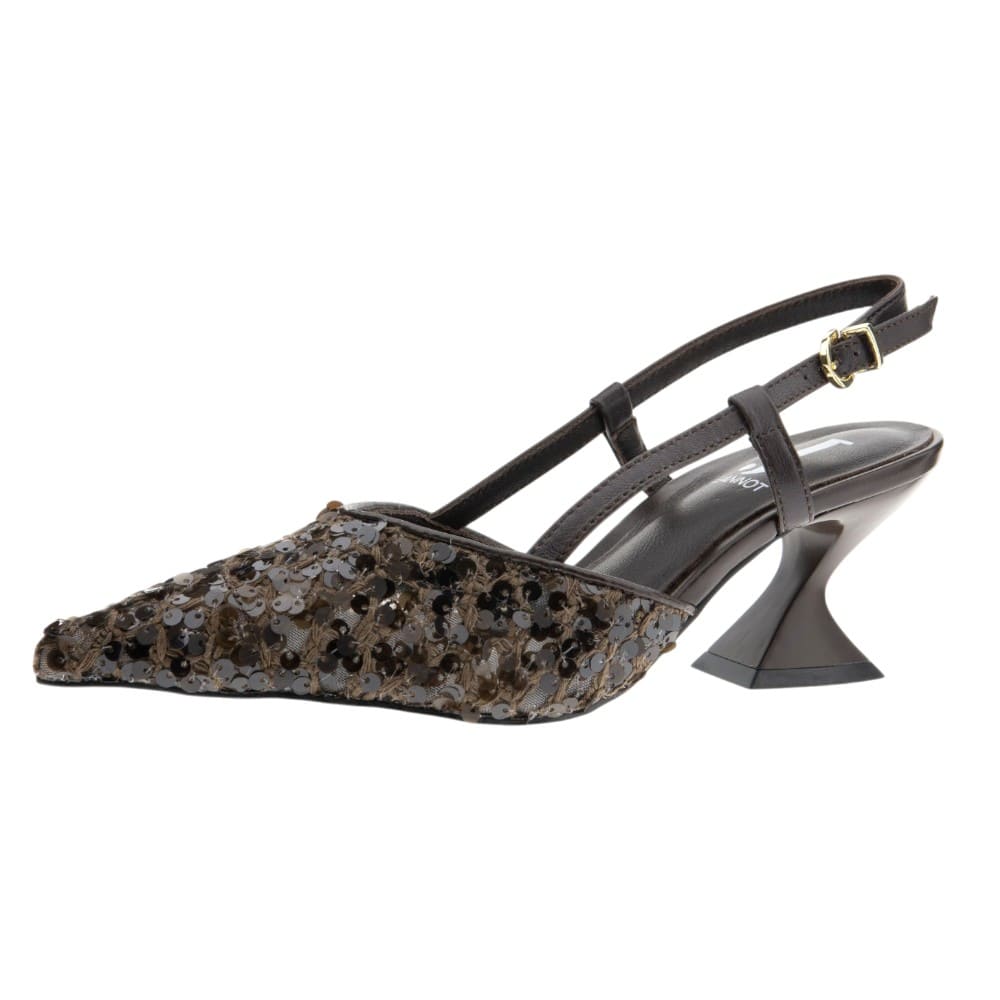 Zapato destalonado marrón lentejuelas Jeannot foto 3