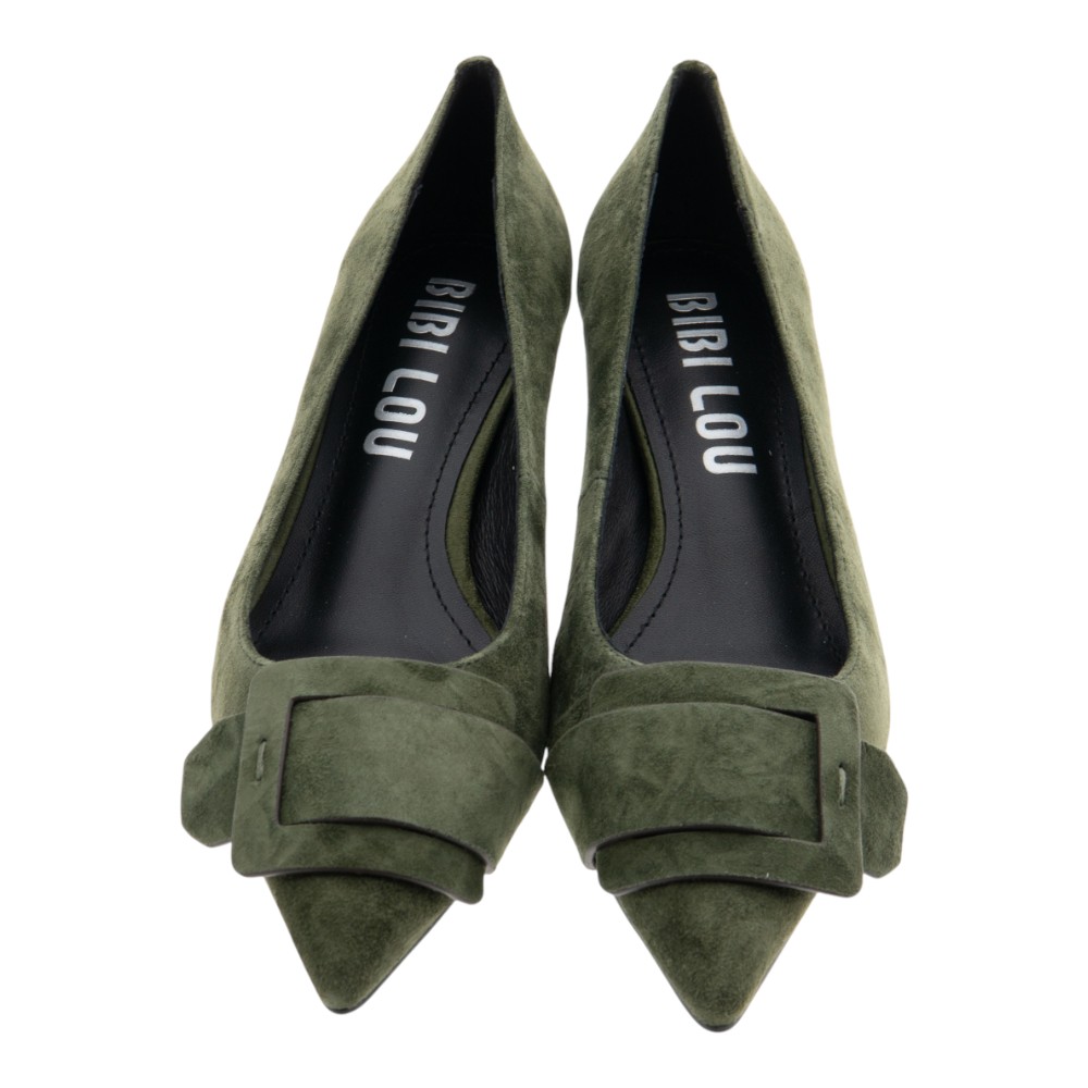 Zapato salón piel ante Bibilou – Tacón bajo con hebilla decorativa foto 2